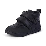Kickers Unisex Kids Playflex Hi Vel Leather School Shoes | Smart Everyday School Look | Everyday Comfort Fit, Cushioned for All-Day Wear, Black, 11 UK Child
