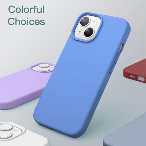 LOXXO® Compatible with iPhone 14 Case, Liquid Silicone Case, Full Body Protective Cover, Shockproof, Slim Phone Case, Anti-Scratch Soft Microfiber Lining, 6.1 inch