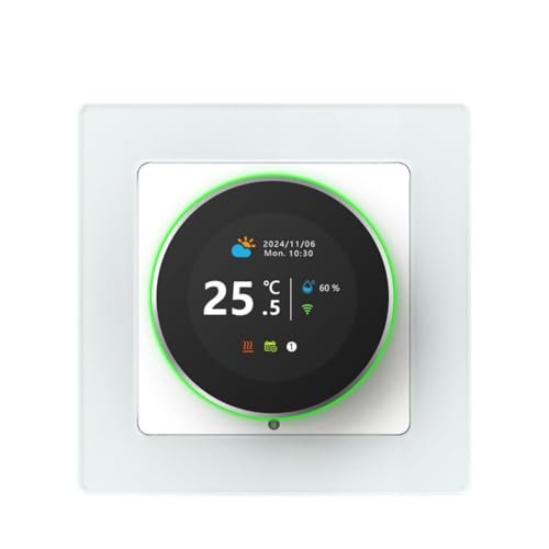 Junterone Termostato Inteligente Tuya WiFi con Perilla, Controlador de Temperatura para Calefacción por Suelo Radiante Eléctrico de 16 A