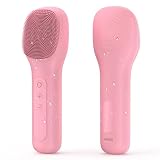 Facial Cleansing Brush Portable Waterproof Rechargeable Face Wash Brush Electric Deep Cleaning for Men and Women (Pink)