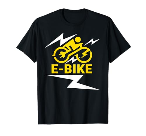 Electric Bike Yellow Bicycle Cycling Rider Apparel T-Shirt