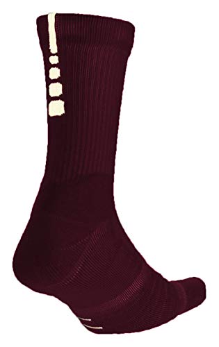 Nike Men`s Elite Quick Crew Socks 1 Pair (Maroon(PSK090-669)/White, X-Large)2