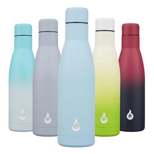 Image of BJPKPK Insulated Water Bottle 17oz Stainless Steel Water Bottles Dishwasher Safe Metal Thermal Keep Cold and Hot,Sky Blue