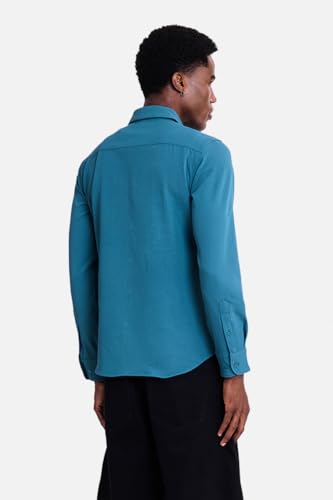 Image of SNITCH Men Casual Shirt | Slim Fit Long Sleeve Spread Collar Vertical Crinkle Textured Pattern | Breathable Polyester Blend & Stretchable Fabric for Casual Outing & Everyday Use