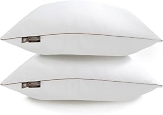 Makimoo Premium 2-Pack Bamboo Sleeping Pillow, Bed Pillow, Super Soft, Hypoallergenic, Dust-Mite Resistant with Washable Covers and Microfiber Filling Queen Size Pillow (75x48 cm)