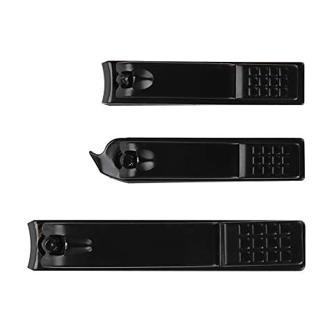Black Wear Resistant Pedicure Manicure Tool, 3pcs/set Stainless Steel Pedicure Trimmer, Durable Anti-rust for Nail Clipper Cover