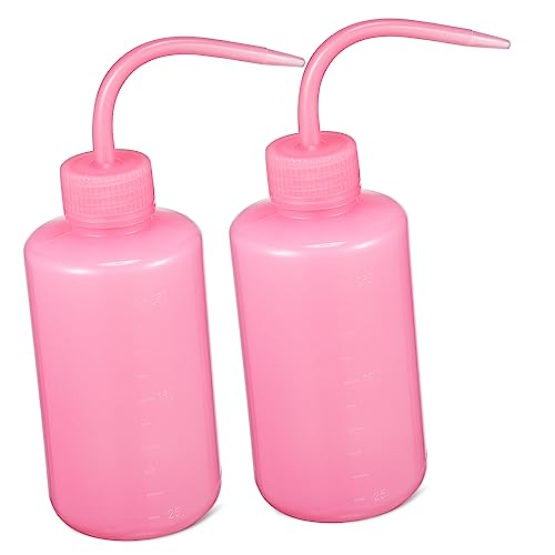 GALPADA 2Piezas Botellas de Limpieza de Pestañas Pack de Botellas Exprimibles de Plástico para Lavado y Riego Boquilla Angulada y Reutilizable para Extensiones y