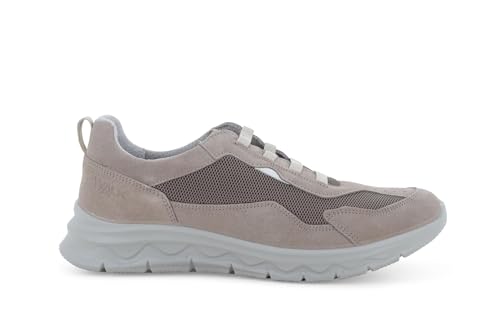 Melluso Baskets Daim Gris Beige u15539q en cuir suédé premium fait main