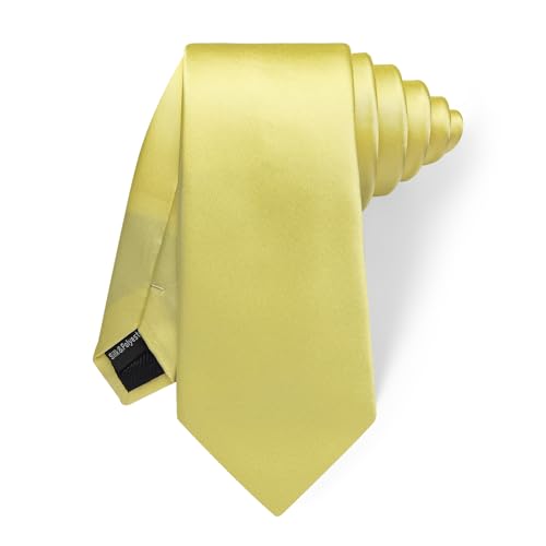 Image of YourTies Skinny Ties for Men Satin 2.4 inch Slim Necktie with Pocket Square Tie Clip Set Solid Color Wedding Party Business
