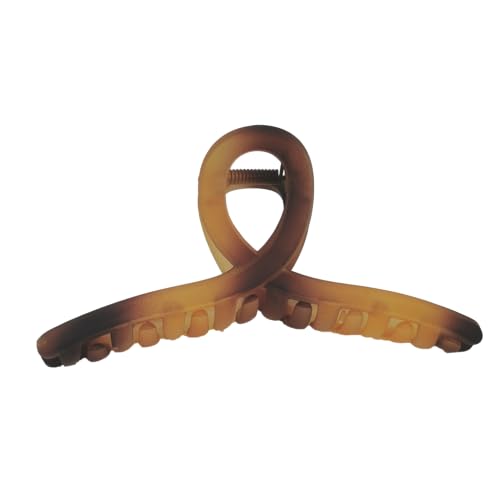 バンスクリップ ヘアクリップ 大きめ 軽量 毛量多い方に お風呂 髪飾り 髪留め クリップ 割れにくい 髪が痛まない 強度強い PC樹脂 (オンブレアンバー)