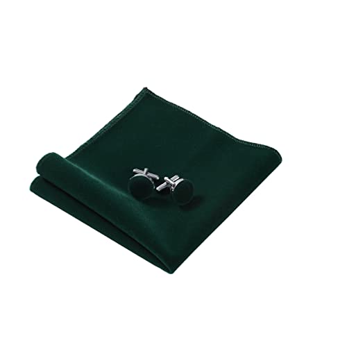 Image of GUSLESON Mens Solid Plaid Velvet Pre-tied Adjustable Bow Tie and Pocket Square Cufflink Set with Gift Box