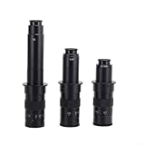 Industrial Microscope Lens C Mount Zoom Lens Adjustable Magnification Manual Focus for Video Microscope Camera Alloy Construction 0.7-4.5X Optical Power for PCB Jewelry LCD Analysis 10X-300X(120X)