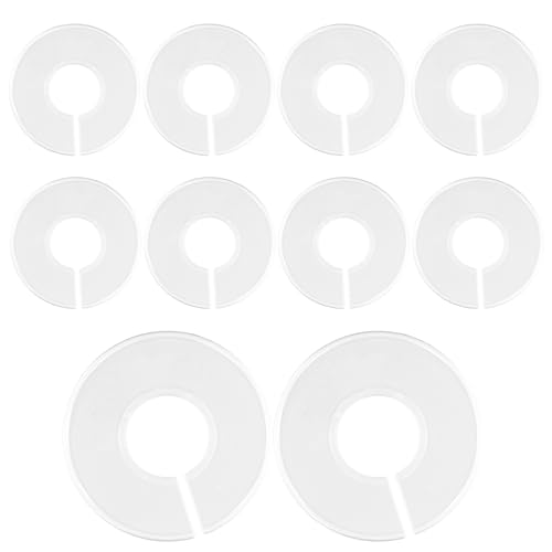 Dewocke 10 Stück Größenteiler Rund Größentrenner Kleiderstange, Kunststoff Größenteiler, Kleiderständer Größen Teiler, Kleidung Rack Größe Teiler zum sortieren der kleidungsgröße und Farbe, weiße