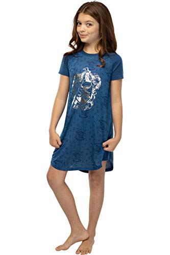 Harry Potter Girls' Foil Print Hogwarts Houses Short Sleeve Raglan Nightgown - All 4 Houses Available