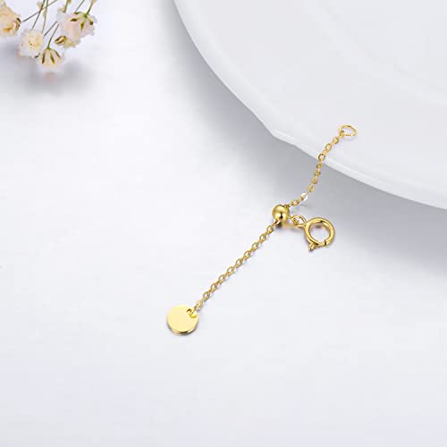 Image of 10k 14k Real Gold 1 inch /1.5 inch /2 inch /2.5 inch /3 inch /4 inch /5 inch Necklace Extender, Necklace Bracelet Extender Chain, Durable Gold Extender Chain, Adjustable Extension Chain for Necklace Bracelet Anklet