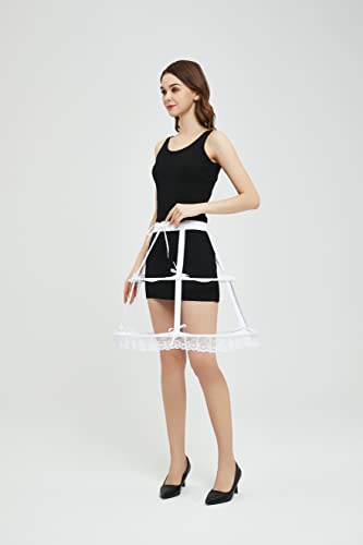 Image of Women Crinoline Petticoat Hoops Skirt Short Half Slip Underskirt for Girls Wedding Bridal Underskirt Slip