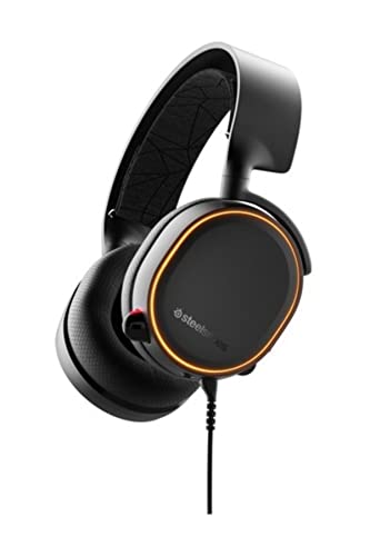 SteelSeries Arctis 5 (2019 Edition) RGB Illuminated Gaming Headset with DTS Headphone:X v2.0 Surround for PC and PlayStation 4 - White (Renewed)