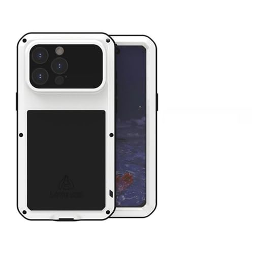 Coque Samsung Galaxy S25 Ultra robuste anti-chute en silicone et métal blanc kuaijiexiaopu