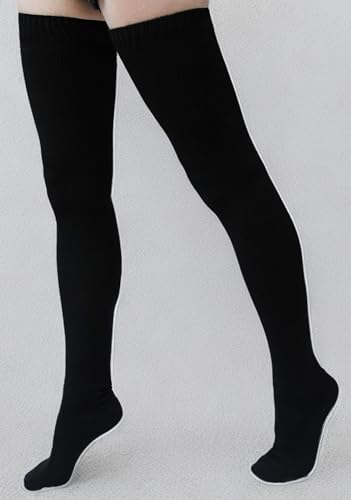 NEON NATION Extra Long Solid Color Thigh High Knit Socks3