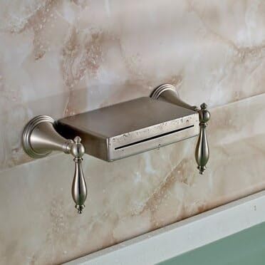 Mitigeur mural trois trous nickel brossé et ORB à double poignées pour lavabo