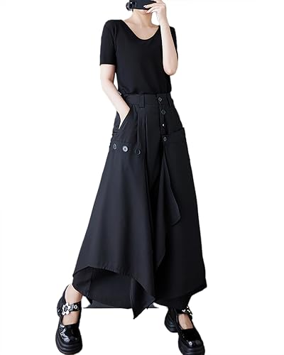 ellazhu Women's Pants High Waisted Cargo Plus Size Work Casual Outfits Button Flow Hem GZ4533