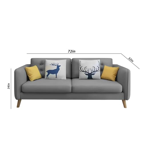 Image of Casaliving Duckby 3 Seater Sofa Set for Living Room (Dark Grey Colour) Premium Fabric Sofa