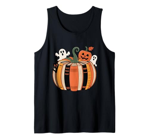 Libro Calabaza Otoño Otoño Bibliotecarios Bookworm Teacher Camiseta sin Mangas