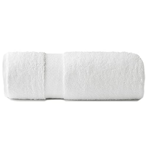 Badetücher, 100 % ägyptische gekämmte Baumwolle, sehr weich, plüschig, flauschig und saugfähig, schnell trocknend, 600 g/m² dick, Badezimmer, Dusche oder Gästezimmer, 70 cm x 125 cm (weiß, Baumwolle) Cover
