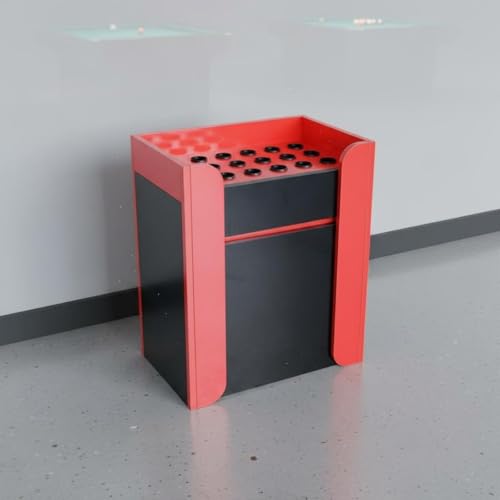 Porte-queues de billard compact 16 trous et meuble vertical de rangement à base rouge - 5