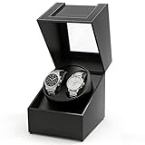 Kalawen Latest Automatic Watch Winder, Double Watch Winder Dust-Proof Box with Quiet Motor, Watches Rotation Storage Case Display Box for Automatic Mechanical Watches