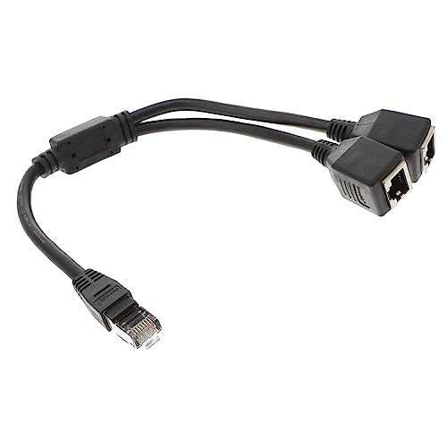 KICHOUSE Ethernet Cable Coupler Adapter 1 Male to 2 Female Network Cable Splitter for and Laptop