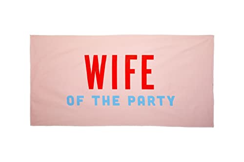 Pearhead Wife of The Party Beach Towel Bride to Be Towel for Bachelorette Party Bridal Shower Gift and Poolside Celebration Accessory