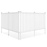 Giantex White Picket Fence - 2 Panels, 80''W x 37.5''H Decorative Outdoor Garden Fence, 160'' Total Length, Outdoor Fence for Yard, Freestanding PVC Vinyl Fence for Patio, Lawn, Pool, Backyard