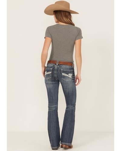 Stetson Women's 816 Fit White S Stitch Bootcut Jeans Denim 8 L3