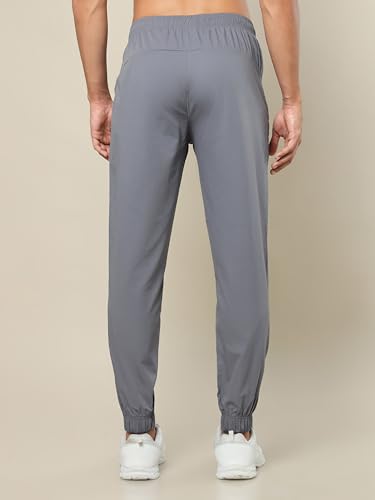 Image of TECHNOSPORT Men Mid Rise Regular Fit Solid Stretchable Joggers, Techno Dry for Regular Use and Sports