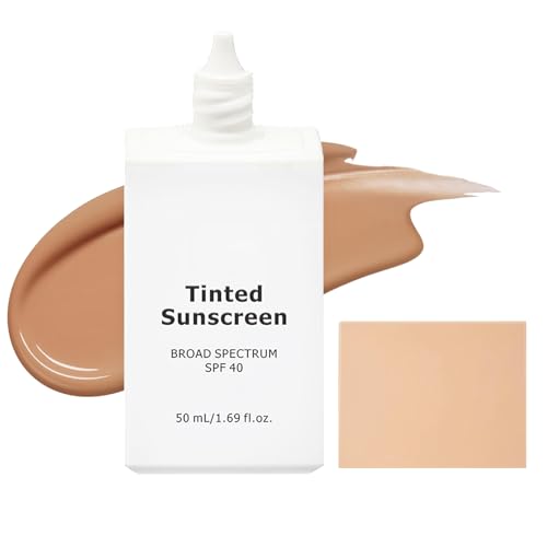 Daily Tinted Fluid Sunscreen,Tinted Sunscreen for Face Body,Natur...