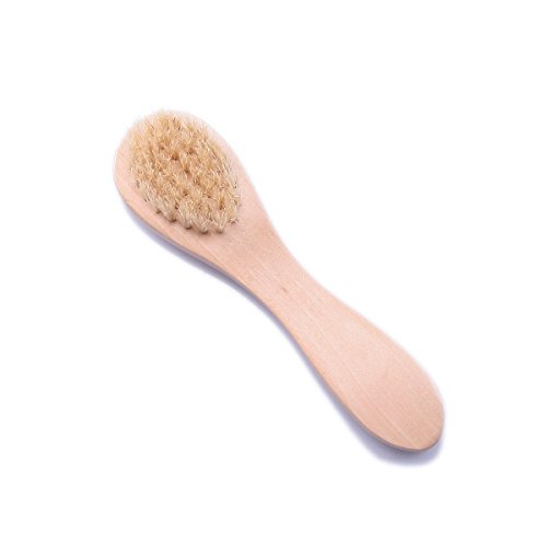 Facial Cleansing Brush Natural Bristle Wood Face Scrub Exfoliation Brush 5.7" - FUNLAVIE