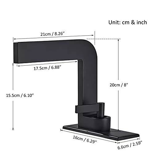 Robinet mitigeur cascade en laiton noir mat pour lavabo