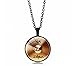 LIKYGKK Disque De Musique Instrument De Musique Pendentif Collier Verre Rond Cabochon Bijoux Batteur Cymbale Collier Bijoux Cadeaux pour Hommes Et Femmes