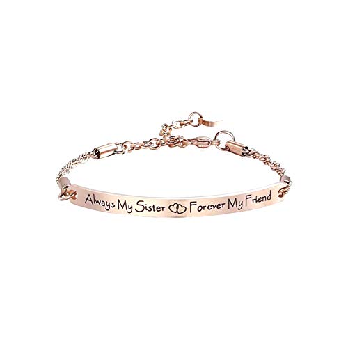 Snner Pulsera de Acero 1pcs Siempre mi Hermana Pulsera Flexture Creativo Letras...