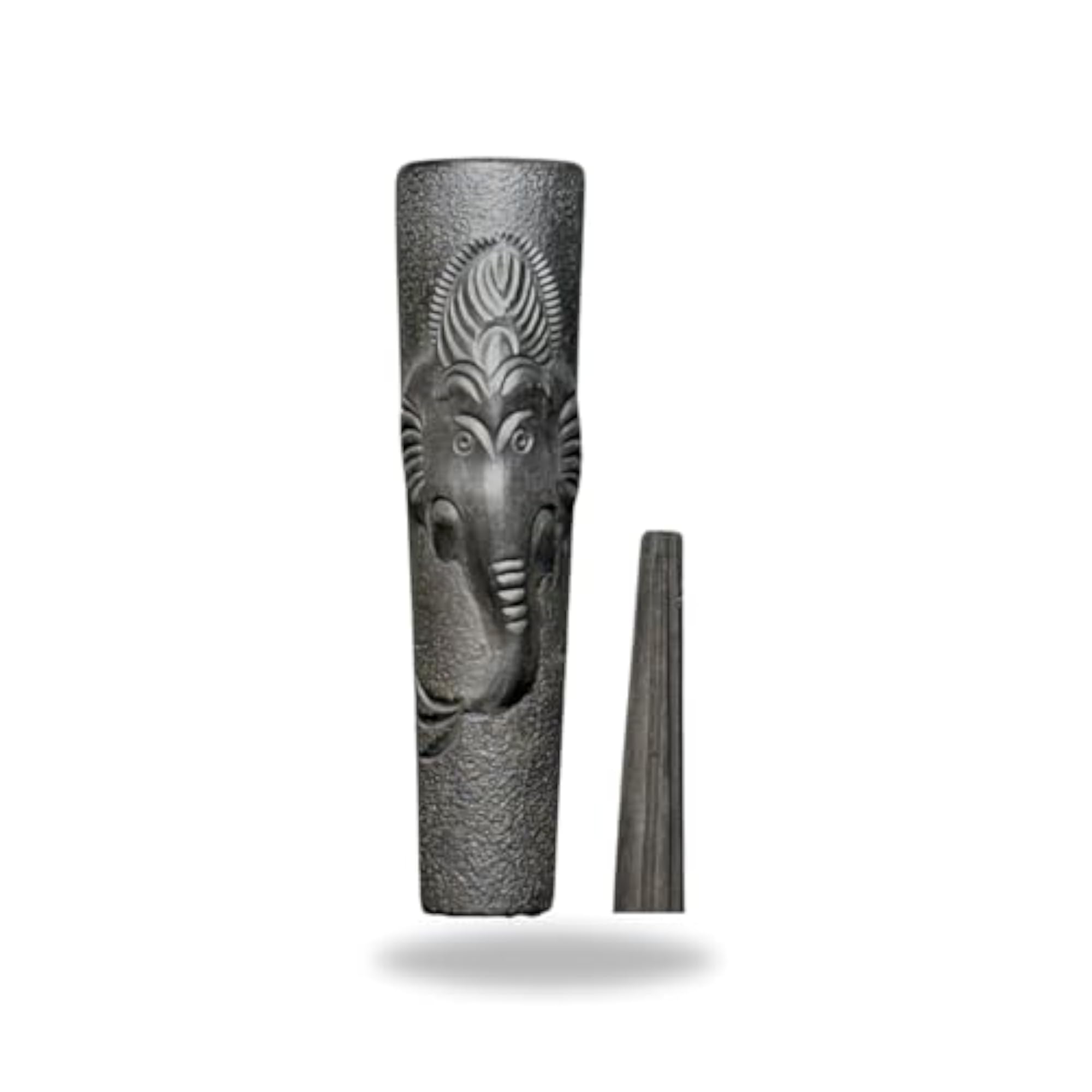 Handmade Black Clay Ganesha Chillum, Artisan Craftsmanship
