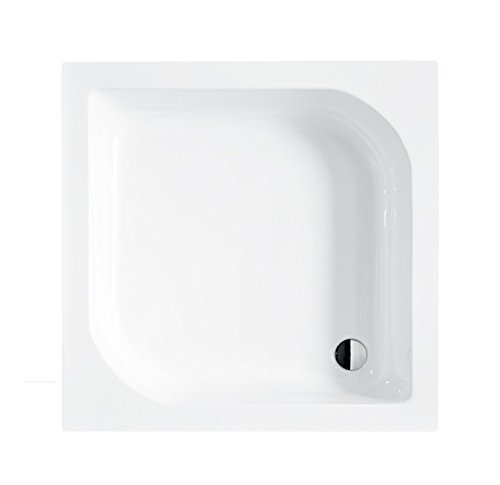 VBChome Duschwanne 70x70 cm Duschtasse ohne Schürze Quadrat ARES + Siphon fi50 befliesbar