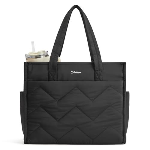 Image of G4Free Tote Bag for Work, Lightweight Structured Large Tote Handbag with Multi-Compartment and 40oz Cup Holder for Women