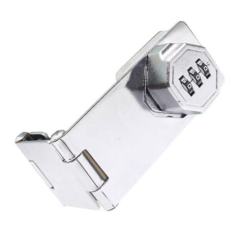 Security Slide Bolts with Build in Combination 5inch Metal Hasp Multipurpose Door for Cabinets & Small Door Clasps