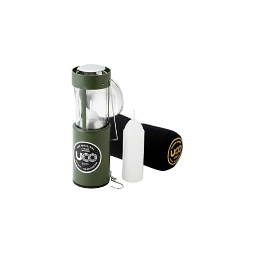 UCO Original Candle Lantern Kit with 2 Survival Candles, Light Projector and Cocoon Case, Green