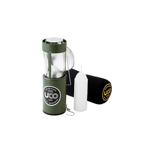 UCO Original Candle Lantern Kit with 2 Survival Candles, Light Projector and Cocoon Case, Green