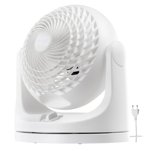 Iris Ohyama, Woozoo, Ventilateur de Table, 23m², Ventilateur de Bureau, Blanc, 3 Vitesses,...