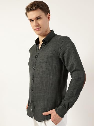 Image of Thomas Scott Men's | Solid | Full Sleeve | Regular Fit | Polyester | Button Down Collar | Casual Shirt