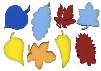 Be Creative Assorted Color Sponge Paint Set 8 Leaf Shapes
