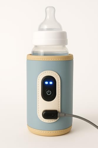 Image of Travel Baby Bottle Warmer with USB – Digital Display, Adjustable Heating, Insulated Portable Sleeve for Warming Milk, Formula & More – Great for Car Trips, Strollers & On-The-Go Feeding